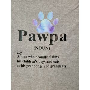 Pawpa Definition Men's Large Long Sleeve Cotton Gray T-Shirt Pet Funny Saying